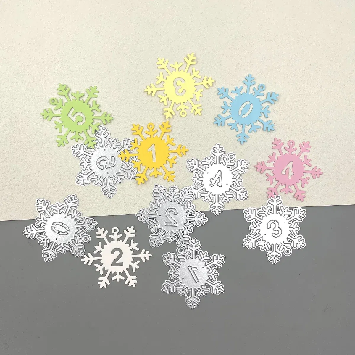 0-9 Number Snowflake and Metal Cutting Dies for Scrapbooking DIY Album Educational Embossing Greeting Card Figure Die Cuts