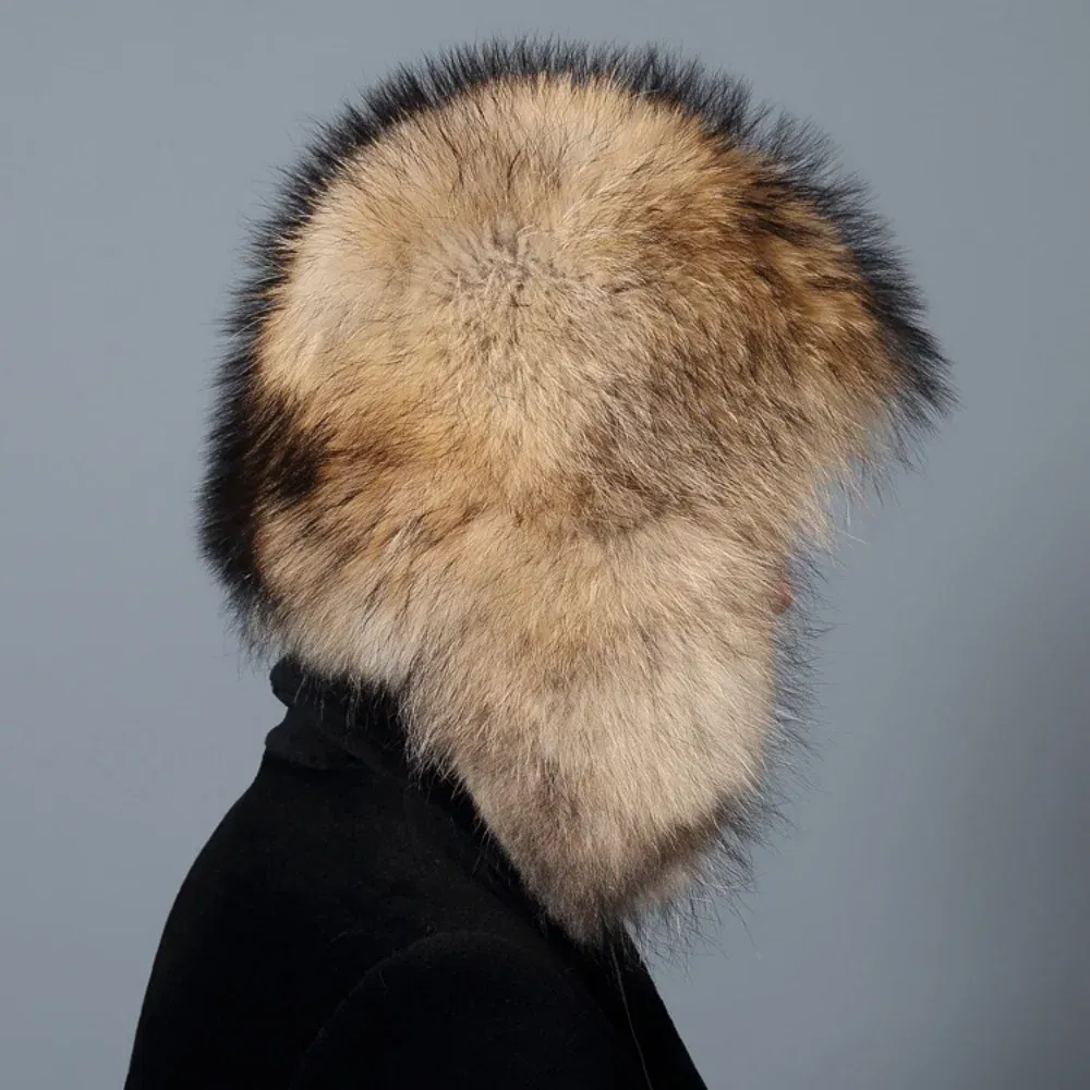 Color: Dark Grey, Hat Size: 58/59, Ships From: CHINA - Men Real Fur Beanies Hat Mongolian Hat Unique Process Fox Tail Design Luxury Winter Warm Hats For Fashion Men Bomber Hat
