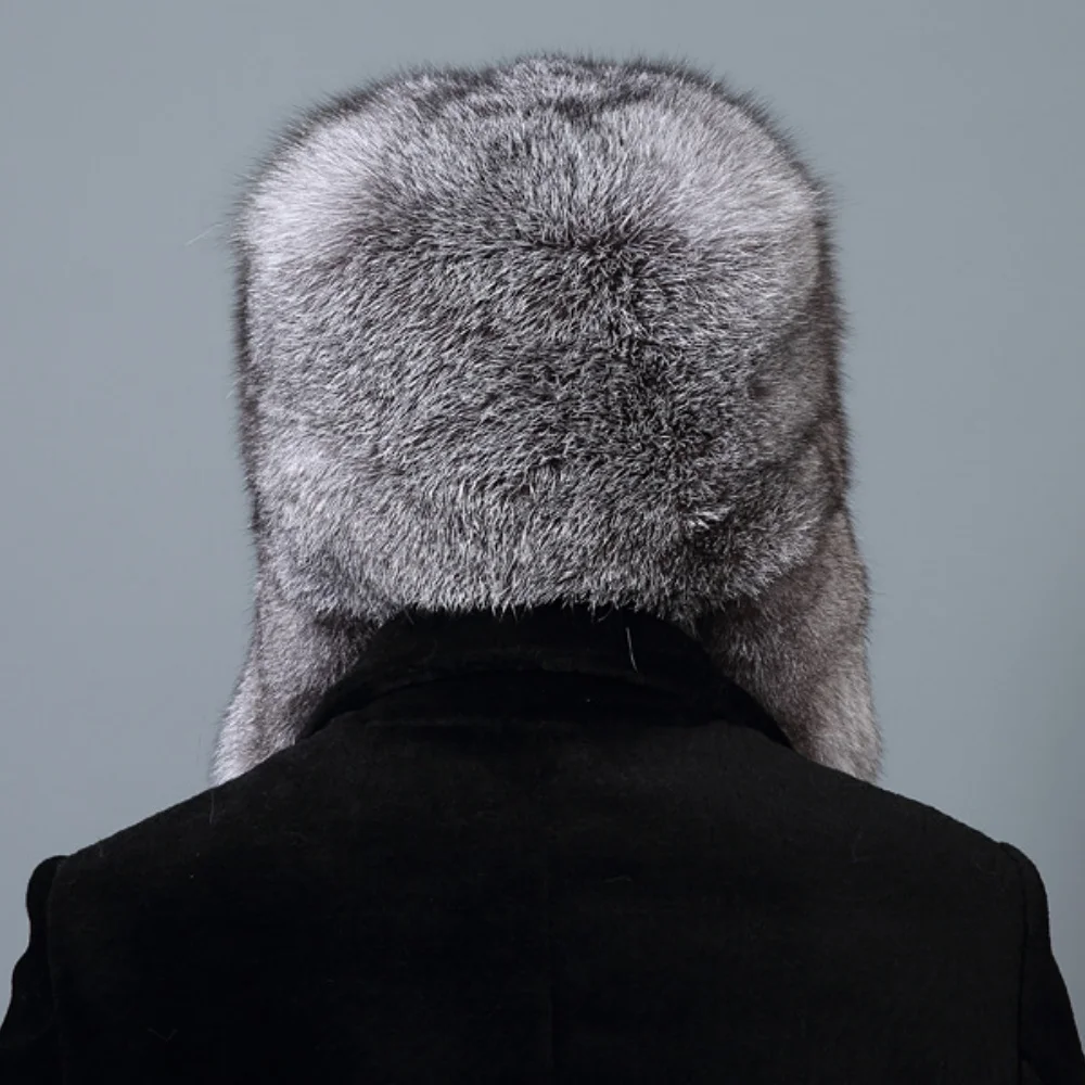 Color: Dark Grey, Hat Size: 58/59, Ships From: CHINA - Men Real Fur Beanies Hat Mongolian Hat Unique Process Fox Tail Design Luxury Winter Warm Hats For Fashion Men Bomber Hat