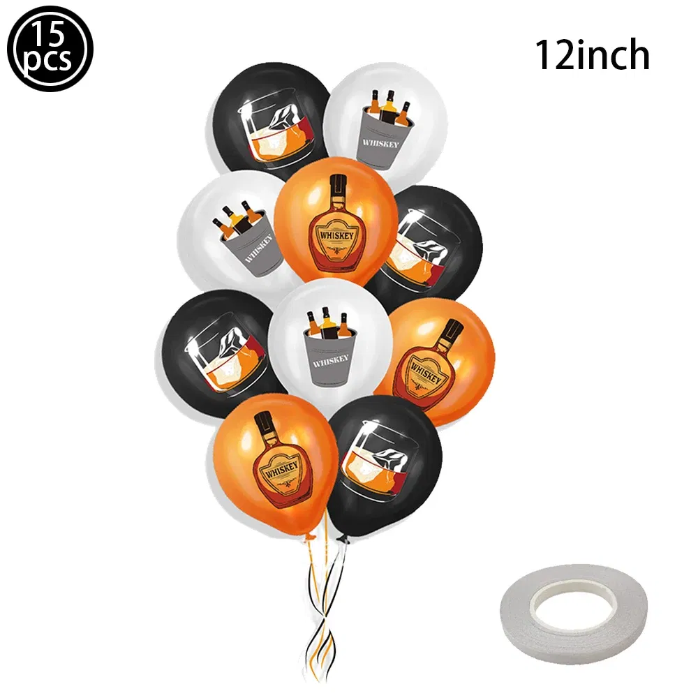 Color: MULTI - Whiskey Party Decorations Aged to Perfection Birthday Party Supplies Whiskey Birthday Banner Garland Whiskey Cake Topper