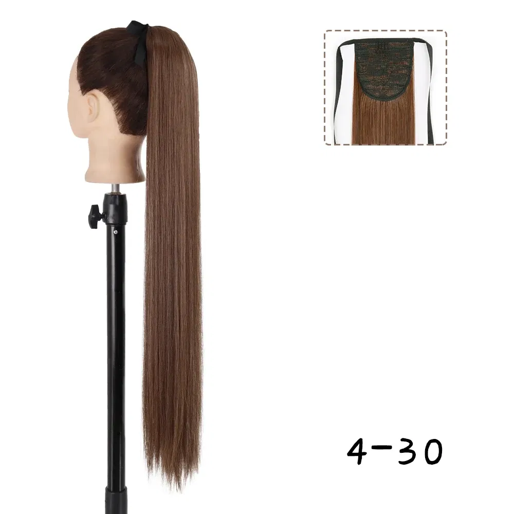 Color: T1B/Burgundy, Stretched Length: 34inches - AZQUEEN Straight Synthetic Hairpiece With Ponytail 85cm Super Long Wrap Around Clip In Hair Extensions Pony Tail For Daily Wear