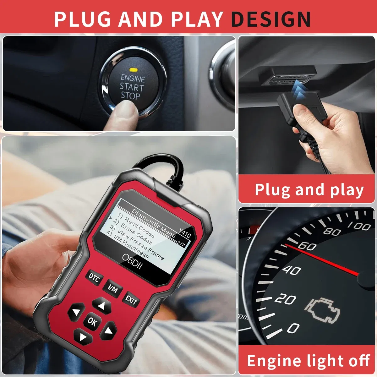 Color: Blue - Car Obd2 Scanner Diagnostic Tool Code Reader Engine Fault Code Reader Scanner Can Diagnose All Obd Ii Protocol Cars since 1996 Scan Tool