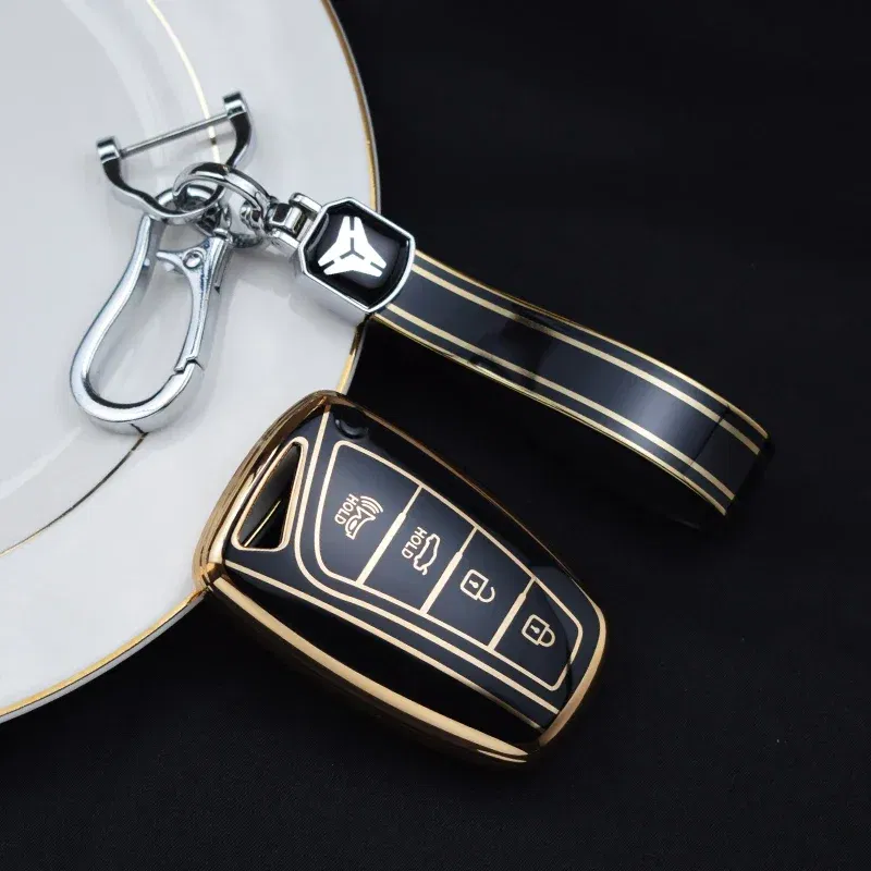 Color Name: multi - For Hyundai Grandeur HG Sedan Genesis G80 Santa Fe 3DM Grand SantaFe 2018 IX45 EQUUS Azera TPU Remote Key Case Cover Holder