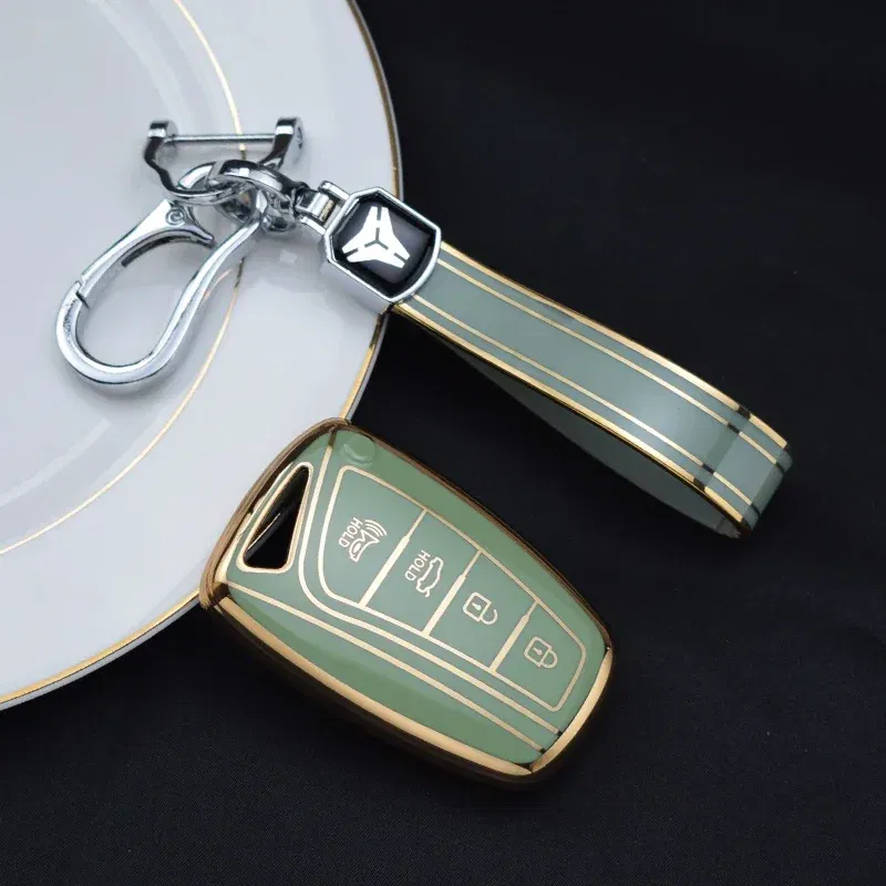 Color Name: multi - For Hyundai Grandeur HG Sedan Genesis G80 Santa Fe 3DM Grand SantaFe 2018 IX45 EQUUS Azera TPU Remote Key Case Cover Holder