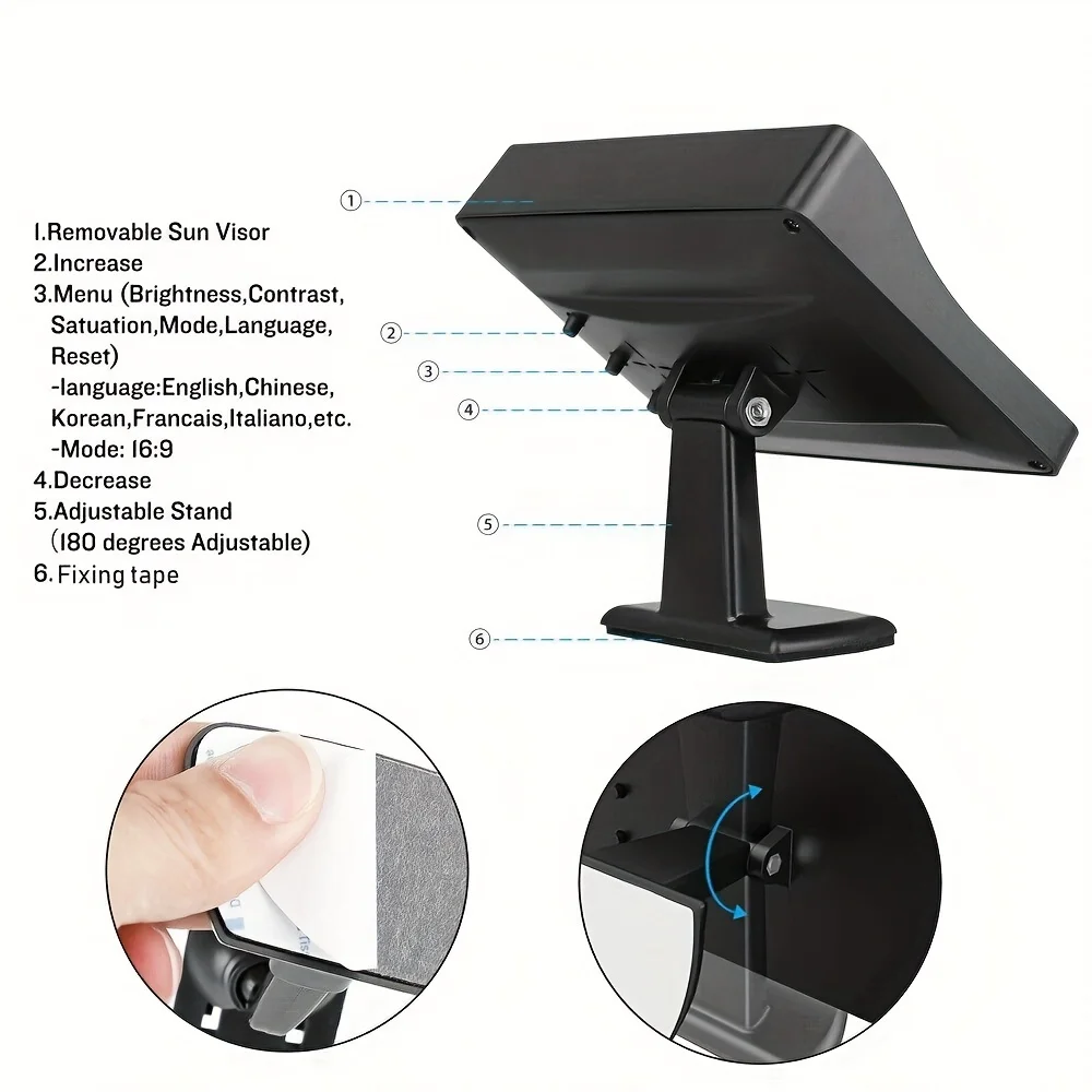 Wireless Backup Camera 4.3inch Monitor Set Car Rear View Display Reverse Parking System For Pickup Van Camper SUV Safety