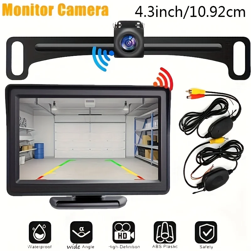 Wireless Backup Camera 4.3inch Monitor Set Car Rear View Display Reverse Parking System For Pickup Van Camper SUV Safety
