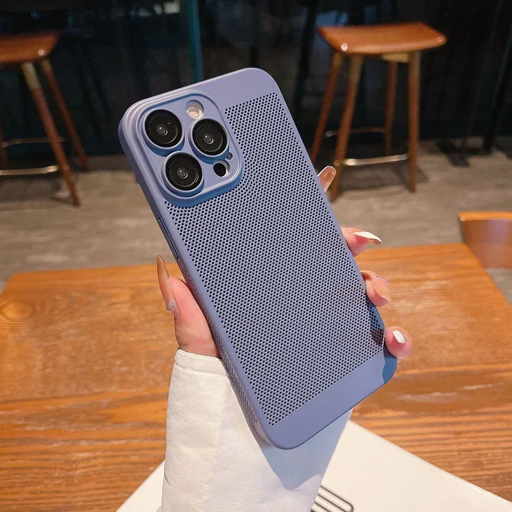 Color: Lavender, Compatible-Phone Models: For iPhone 16 Plus, Ships From: CHINA - Breathable Heat Dissipation Cooling Case For iPhone 16 Pro Max 15 14 13 12 11 PC Hard Back Cover