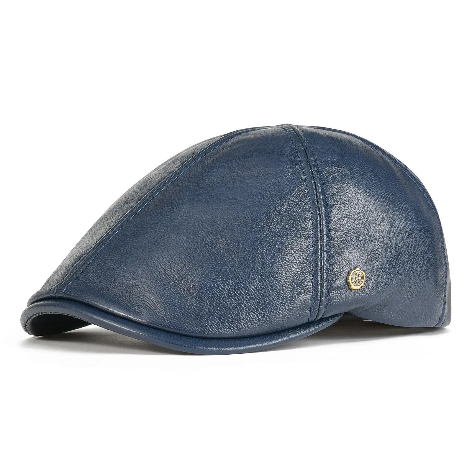 Color: green, Hat Size: 6 - VOBOOM Genuine Leather Flat Cap Men Fall Winter Cabbies Newsboy Hat Coffee Brown Ivy Caps Soft Smooth Textured Hats
