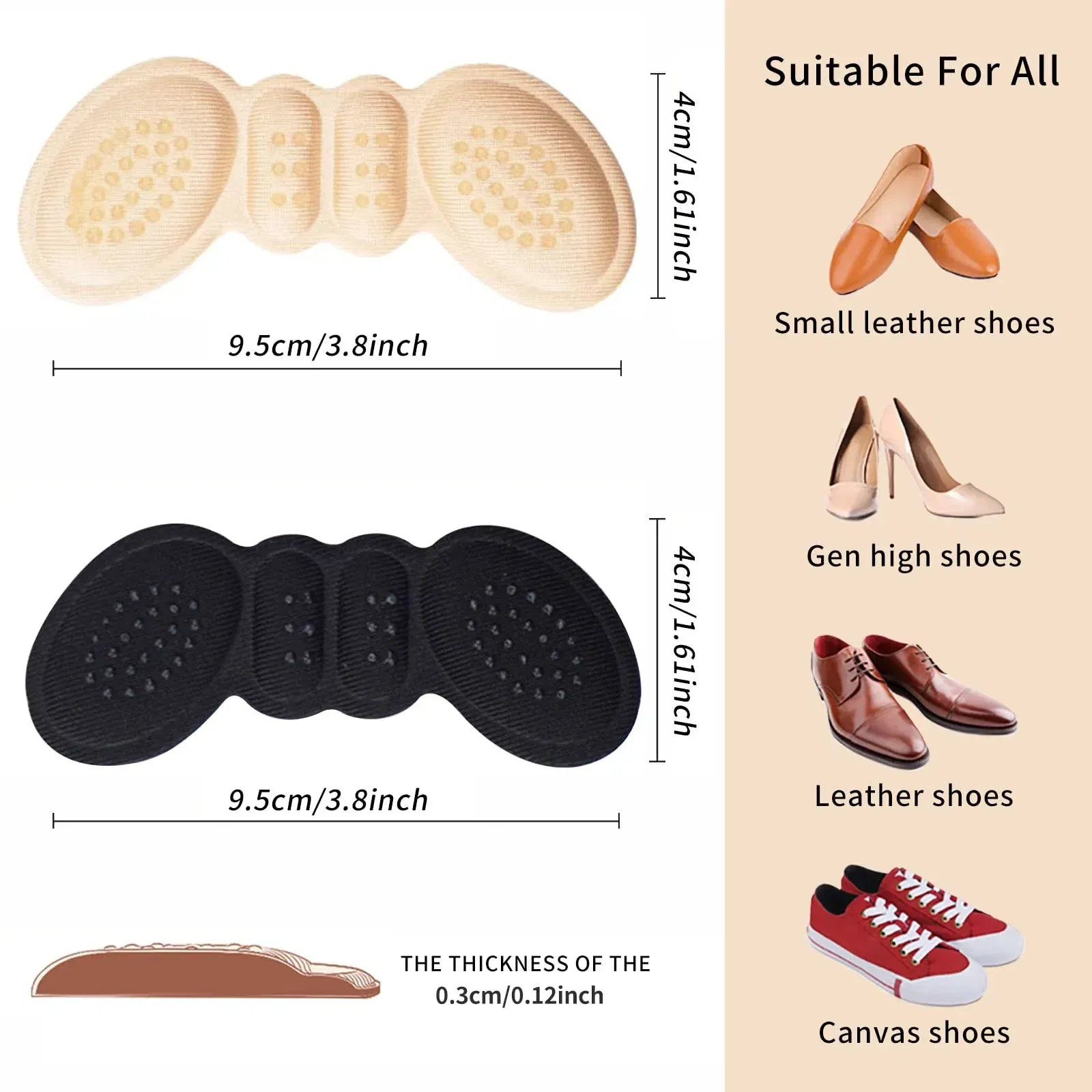 Color: Clear, Ships From: CHINA - 2/4/6PCS Women Insoles Shoes High Heel Pad Adjust Size Adhesive Heels Pads Liner Grips Protector Sticker Pain Relief Foot Care