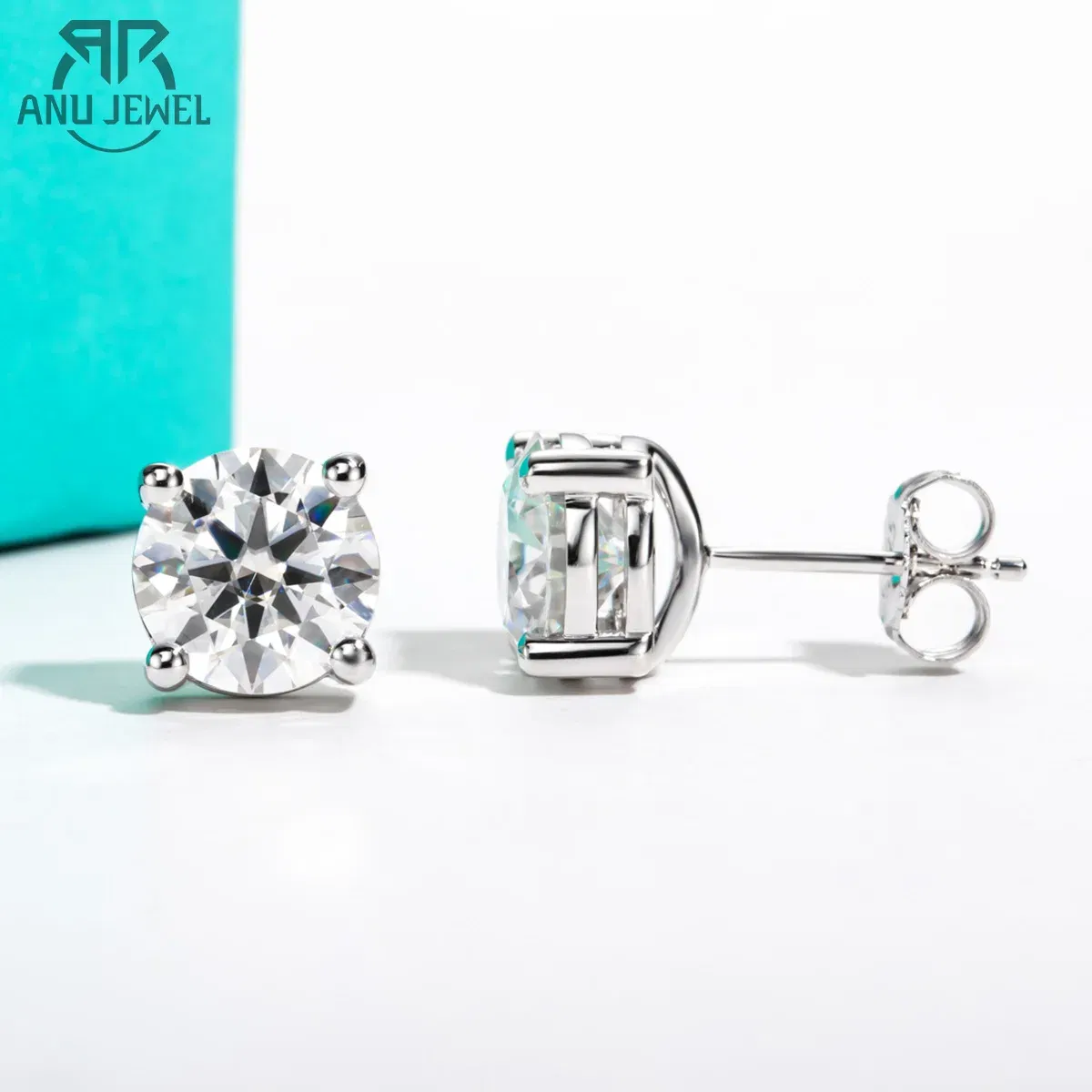 Gem Color: Cinnamon, Ships From: CHINA - AnuJewel 10k Gold 4/3/2/1.6/1/0.6ct Moissanite Stud Earrings For Women Real 10K Gold Post Anti-allergy Men Earrings Jewelry