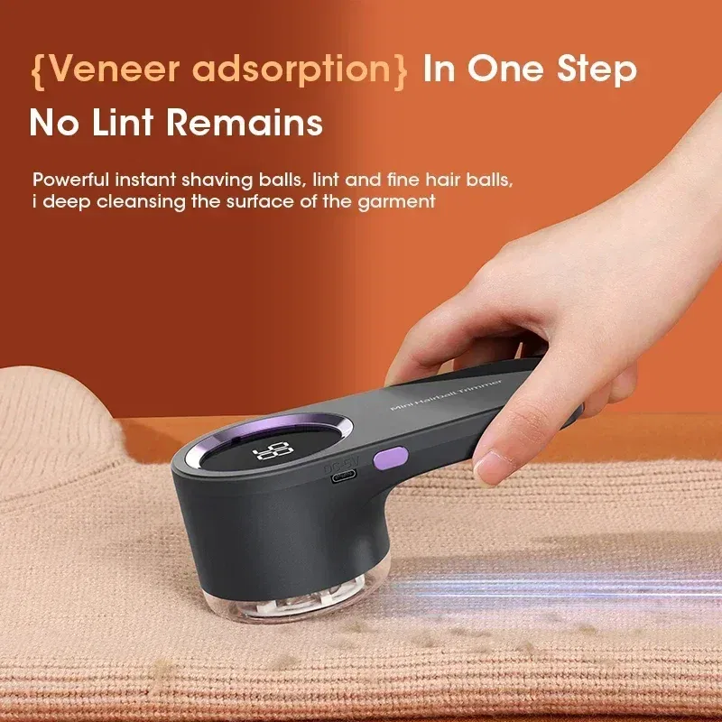 Color: WHITE - Xiaomi Youpin Lint Remover Electric Hairball Trimmer Smart LED Digital Display Fabric USB Charging Portable Professional Fast