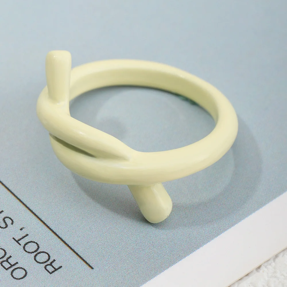 Main Stone Color: Pink - 2022 New Trendy Irregular Geometry Open Adjustable Rings Korean Simple Personality Color Rings For Women Jewelry Gifts