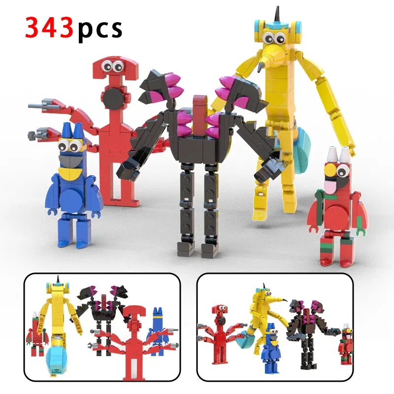 Color: Silver - Monster Garten of BanBan Building Blocks Toys Set Anime Action Figure Animal Bricks Toys Set for Kids Boys Birthday Easter Gift