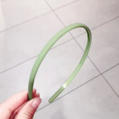 Color: SKY BLUE - New Fashion Solid color resin Simple frosted anti-slip wave shape Toothed Wild Hairbands Women Girls Hair Accessories Headdress