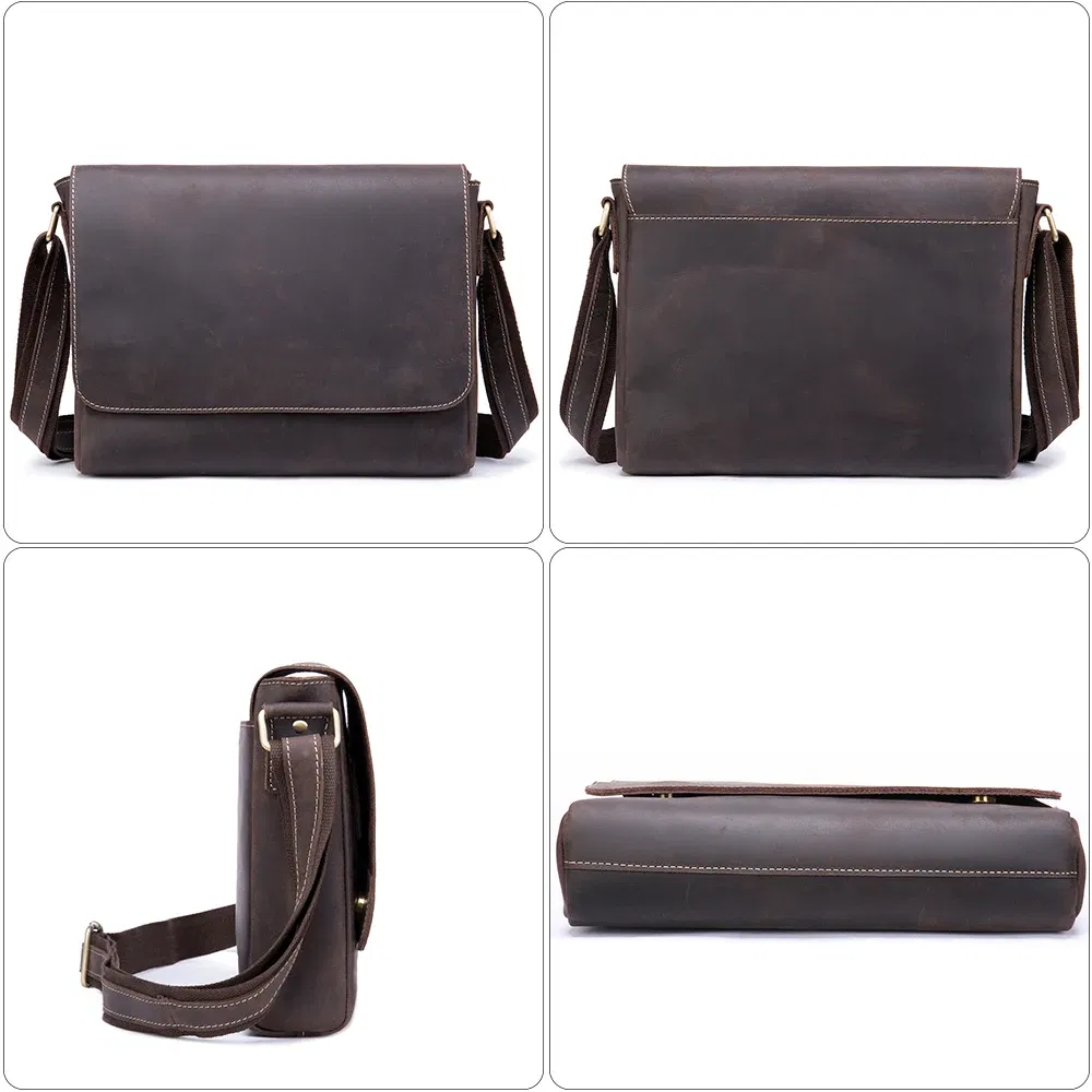 Color: Gold, Ships From: CHINA - WESTAL Crazy Horse Leather Men's Briefcases Laptop Bag Office Bags for Men Cover Messenger Bags Men's Leather Bag Computer Bags