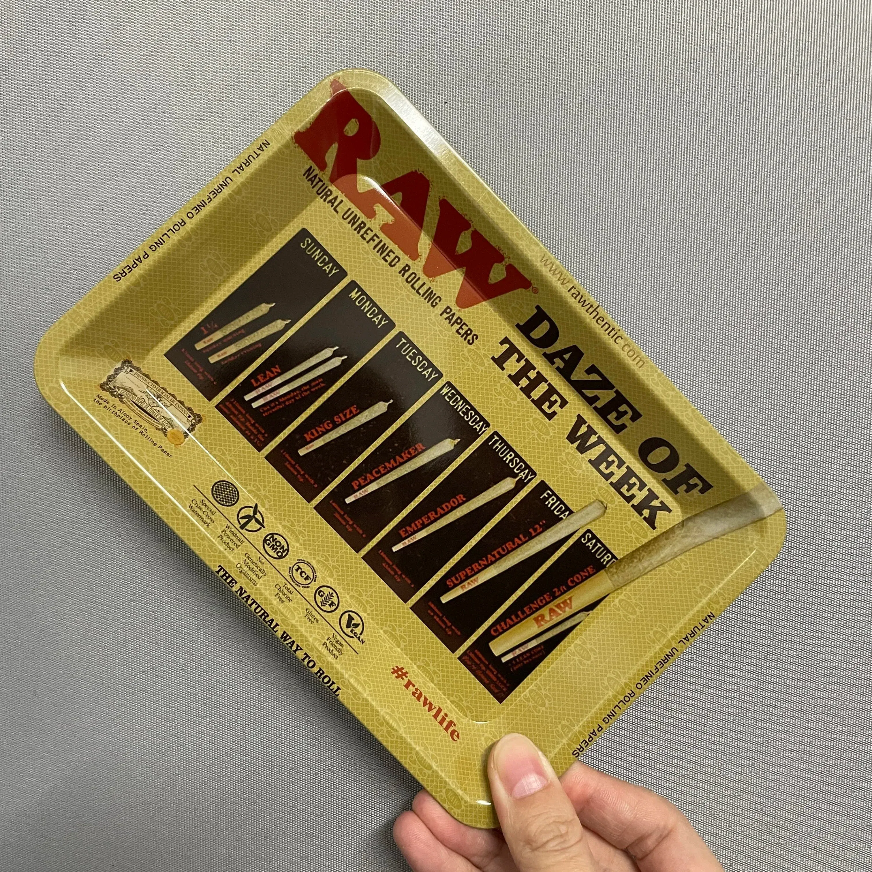 Color: Red - RAW Classic Rolling Tray Multi Designs Available