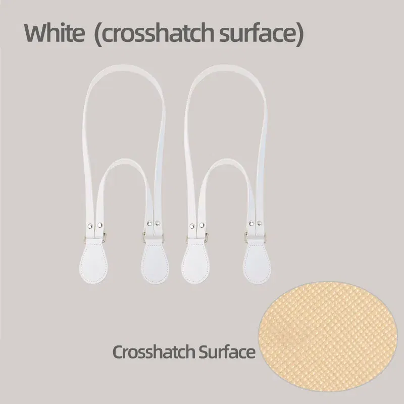 Color: WHITE - New Long Short Leather Handheld Single Shoulder One-Piece Straps Handles O Bag Accessories Multifunctional Strap for Obag