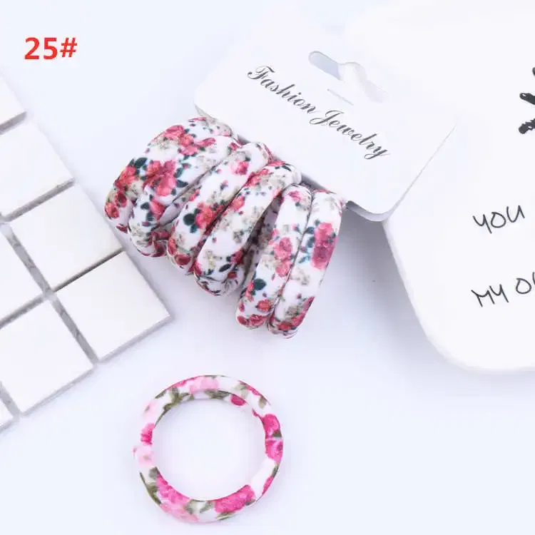 Color: Dark Khaki, Ships From: CHINA - 6PCS/Sett Cute Girls Elastic Hair Bands Scrunchies Ponytail Holder Rubber Bands Hair Ties Sweet Kids Hair Rope Hair Accessories