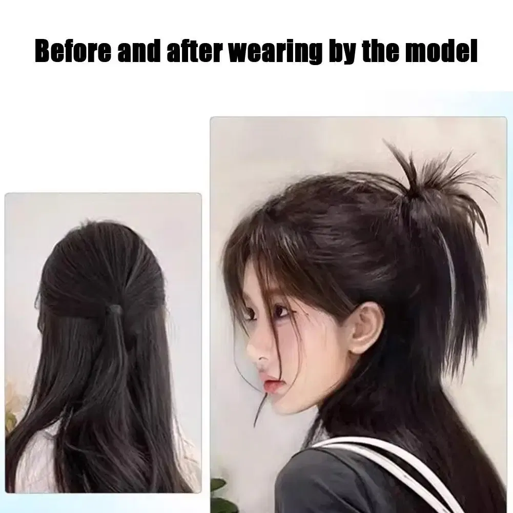 Color: Natural Color, Ships From: CHINA - Wig Clip Synthetic Claw Ponytail Wig Ponytail Natural Black Brown Curly Fluffy Natural Braid Ponytail Wig Extension Design