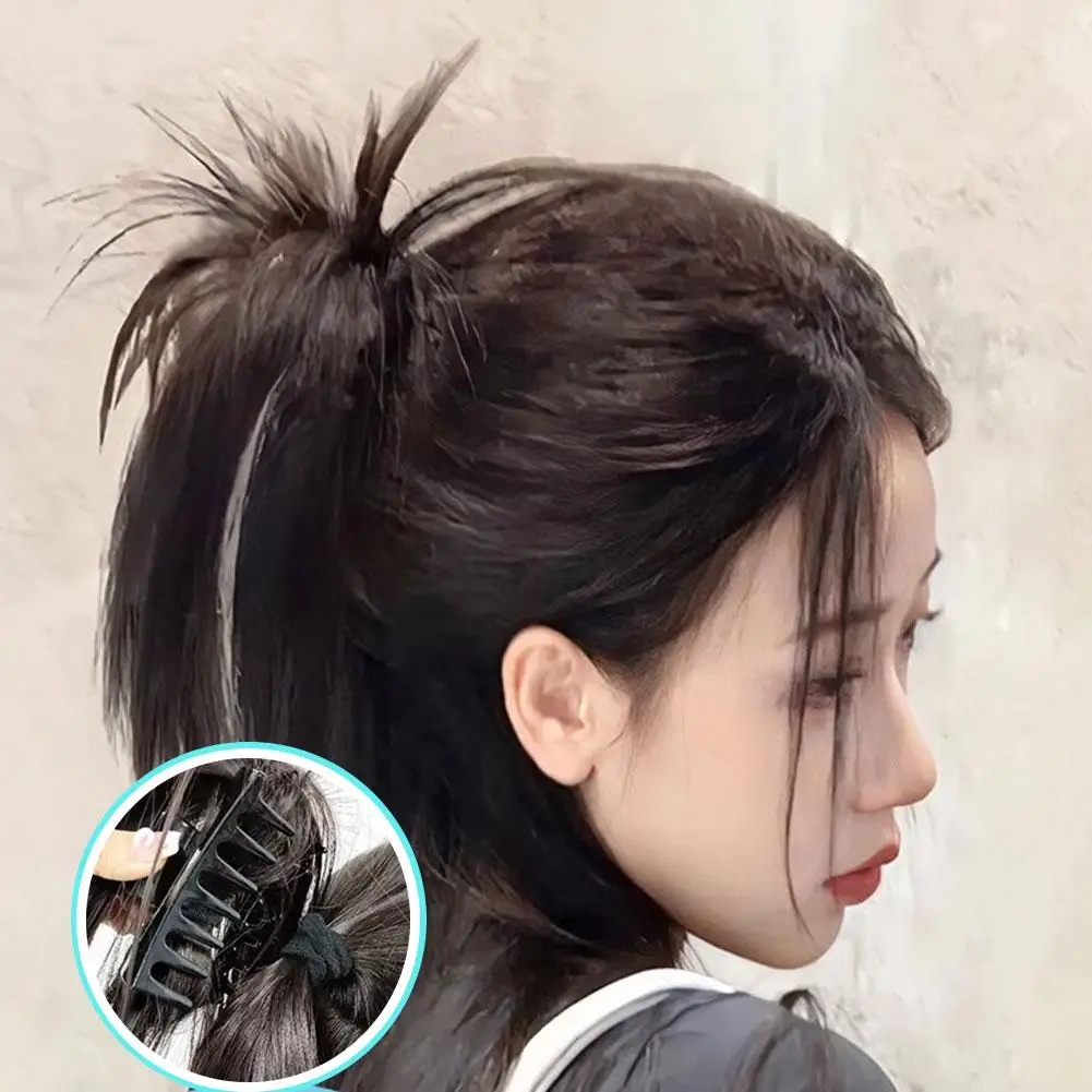 Color: Natural Color, Ships From: CHINA - Wig Clip Synthetic Claw Ponytail Wig Ponytail Natural Black Brown Curly Fluffy Natural Braid Ponytail Wig Extension Design