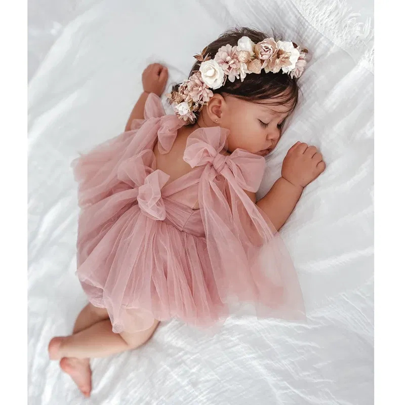 Color: black, Kid Size: 6M - 2024 Summer Baby Clothes Infant Girls Party Dress Lace Bodysuits & One-pieces 100-day Photo Dress Baby Photograph Clothing