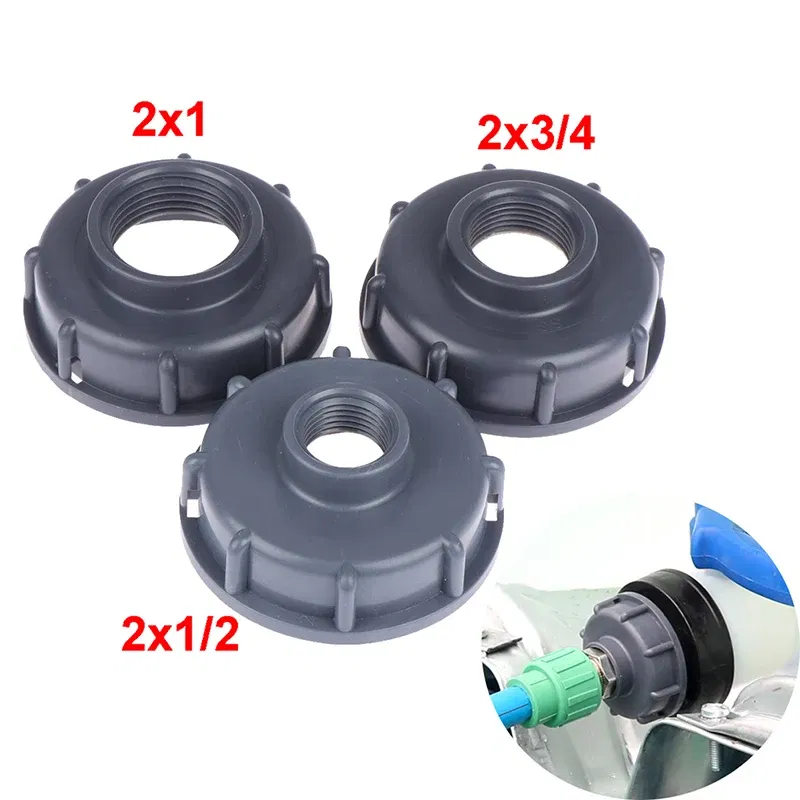 Color: Red - High Quality Household IBC Tank Fittings S60X6 Coarse Threaded Cap To 1/2" 3/4" 1" Adaptor Connector Plastic IBC Tank Adapter