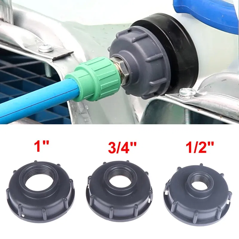 Color: Red - High Quality Household IBC Tank Fittings S60X6 Coarse Threaded Cap To 1/2" 3/4" 1" Adaptor Connector Plastic IBC Tank Adapter