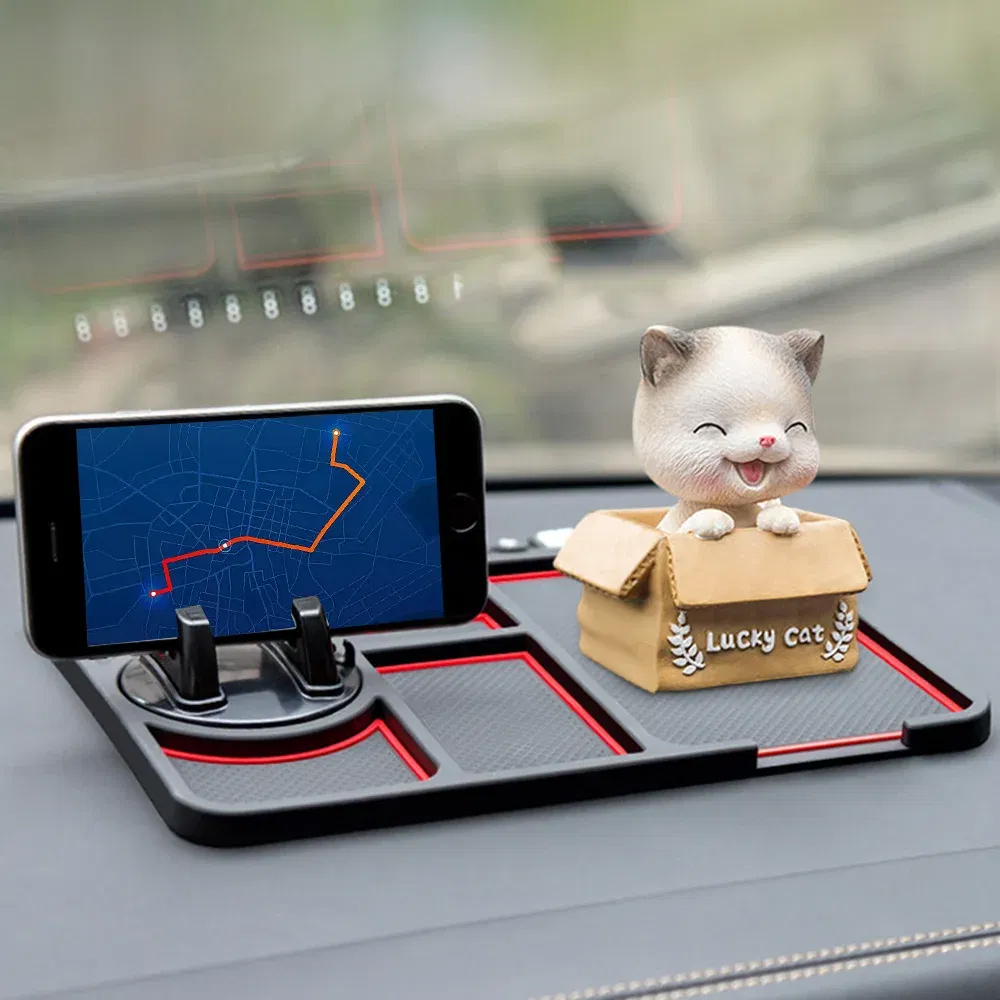 Color Name: Black - Silicone Car Anti-Slip Mat Auto Phone Holder Sticky Anti Slide Dash Phone Mount Parking Number Card Car Pad Mat Car Mat