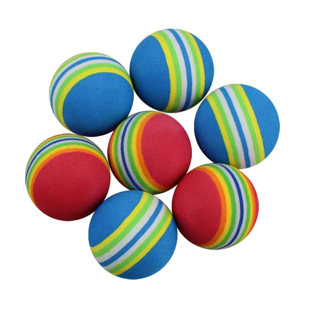 Color: MULTI - 10 Pcs Rainbow Color EVA Foam Practice Sponge Golf Balls Bulk
