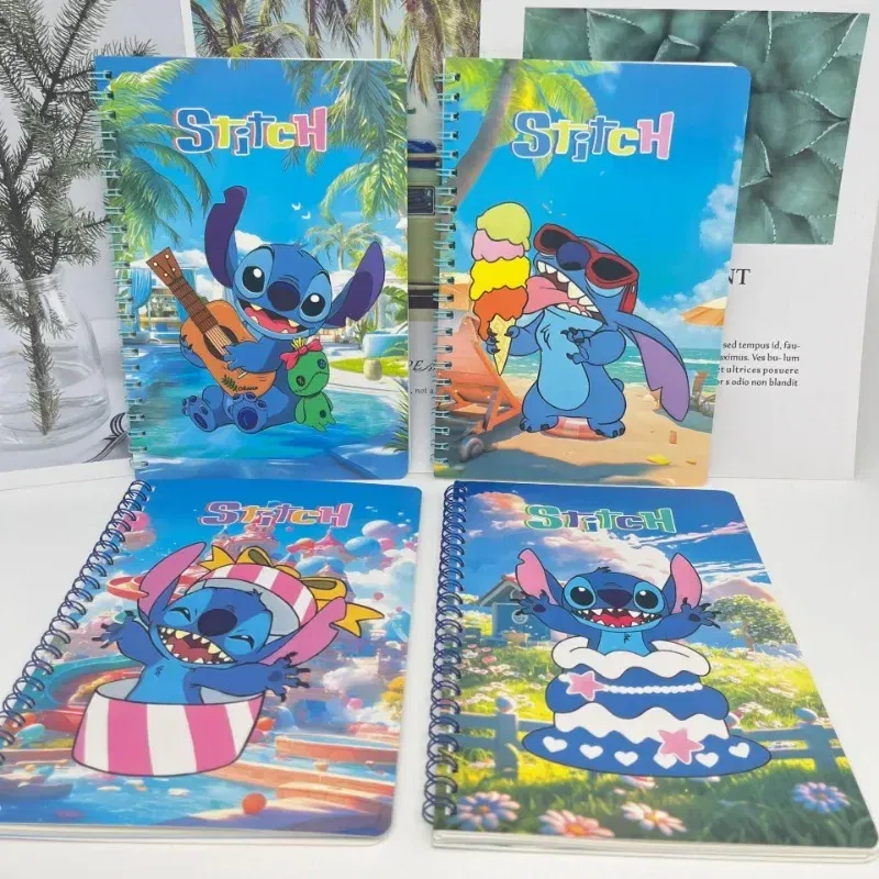 Color: Brown - Disney Stitch Notebook Cute Cartoon Anime Students Notepad Kids Diary Fashion Stationery Learning Supplies Kawaii Holiday Gifts