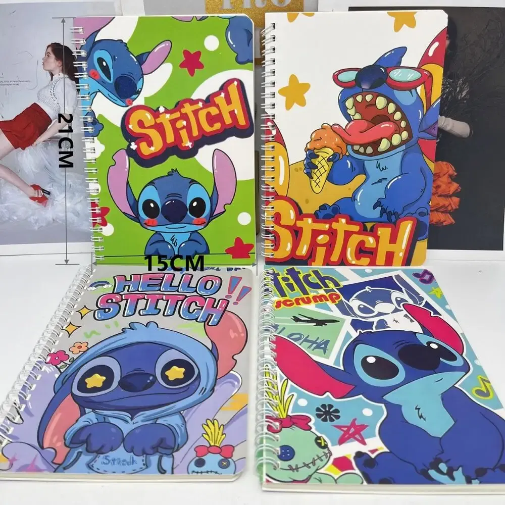 Color: Brown - Disney Stitch Notebook Cute Cartoon Anime Students Notepad Kids Diary Fashion Stationery Learning Supplies Kawaii Holiday Gifts