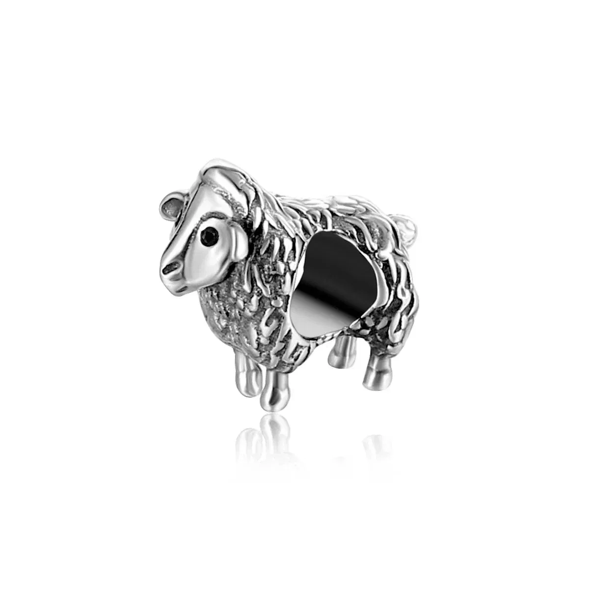 Color: SKY BLUE - Fit Original Pan Charm Bracelet 925 Silver Sheep Tiger Highland Cow Tiger Mexico Axolotl Hamster Bead For Making Berloque