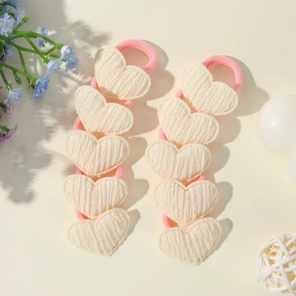 Color: Silver - 10/30pcs girls star butterflies children's hairband harmless hair cute towels rope ponytail rack children's rubber band headwear