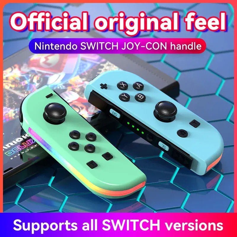 Color: Blue - STORM WYRM Bluetooth Joystick for Switch NS Game Left and Right Wireless RGB With Light Small Handle JOY-02