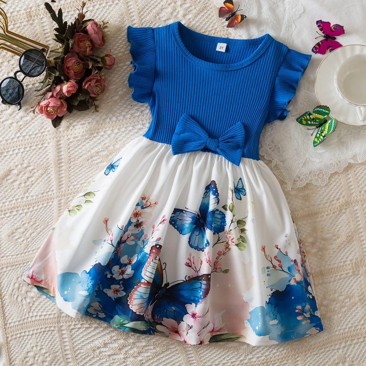 Color: Brown, Kid Size: 4T - Spring Autumn Full Sleeve Dress for Girls 3 to 8 Yrs Flower Girl Dress Children's Casual Clothing New Long Seelve Princess Dress