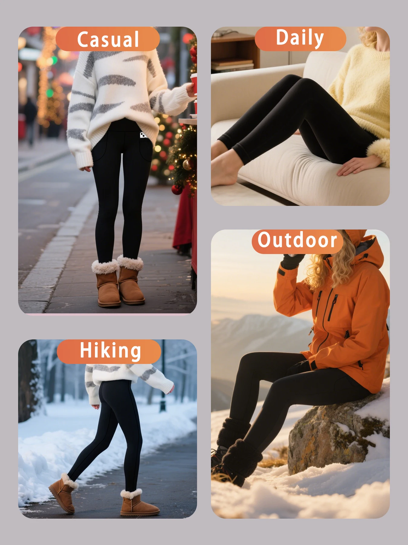 Color: Burgundy, Size: XL - Womens Thermal Fleece Lined High Waisted with pockets Leggings, Workout Winter Warm Thick Tights Soft Yoga Running Pants