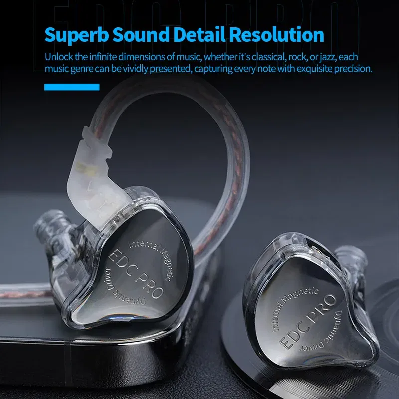 Color: green - KZ EDC PRO upgraded high-quality dynamic HIFI in ear interchangeable cable wired motion noise cancelling headphones
