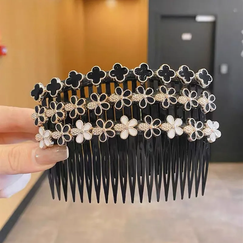 Color: black, Ships From: CHINA - 1PC Fashion Women Hairpins Rhinestone Pearl Hair Combs Clip Claw For Woman Barrettes Hair Maker Bun Hair Accessories Headwear