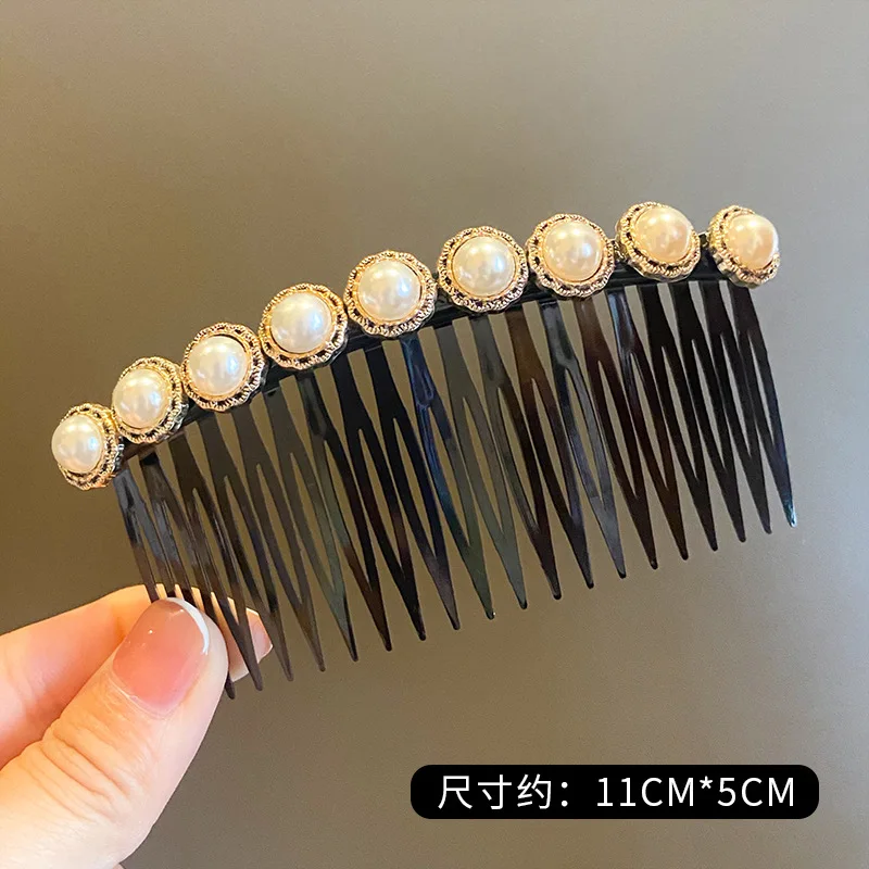Color: black, Ships From: CHINA - 1PC Fashion Women Hairpins Rhinestone Pearl Hair Combs Clip Claw For Woman Barrettes Hair Maker Bun Hair Accessories Headwear