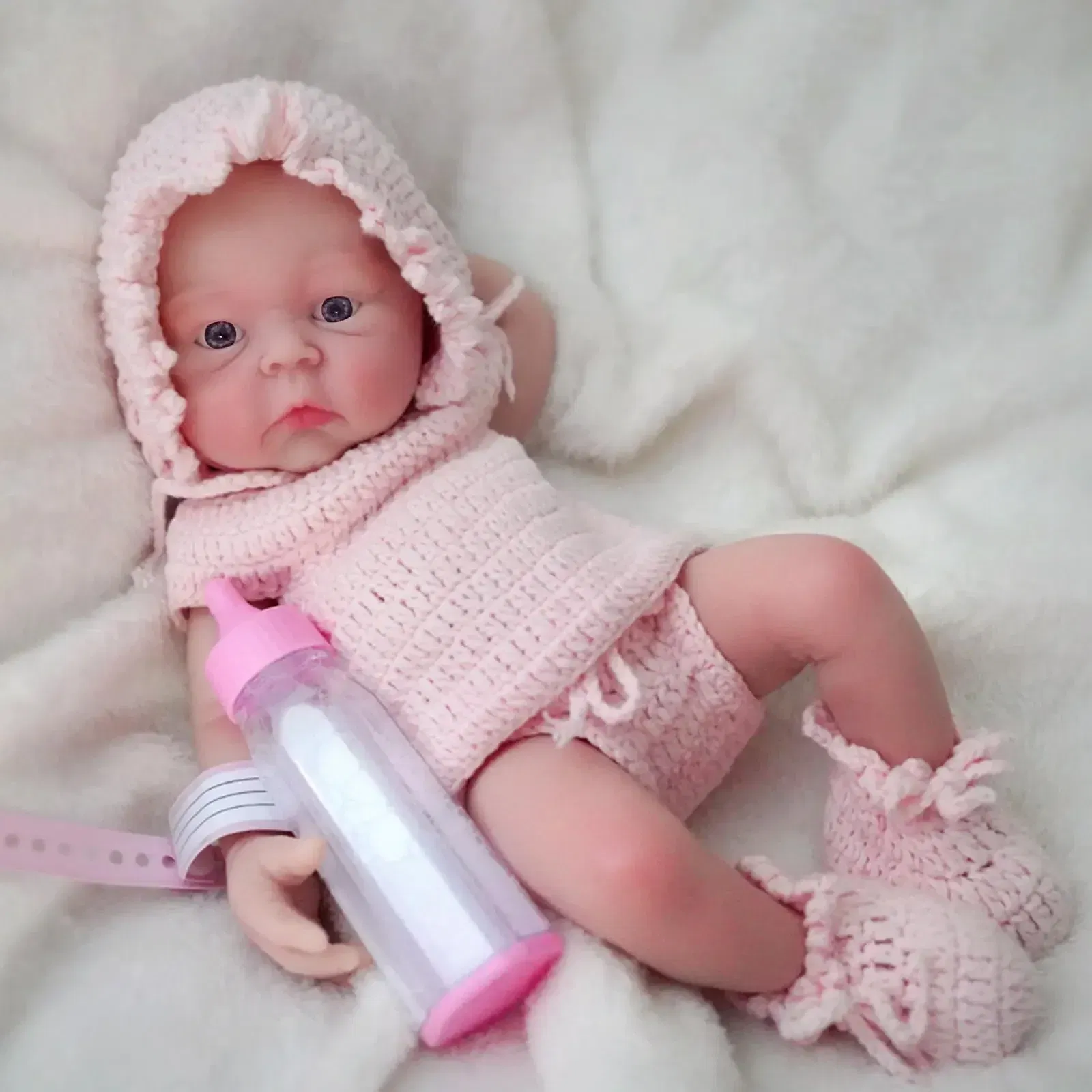 12" Micro Preemie Cute Full Body Soft Silicone Baby Doll Boy Lifelike Reborn Doll Surprise Children Anti-Stress Cuerpo Entero