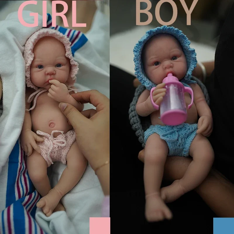 12" Micro Preemie Cute Full Body Soft Silicone Baby Doll Boy Lifelike Reborn Doll Surprise Children Anti-Stress Cuerpo Entero