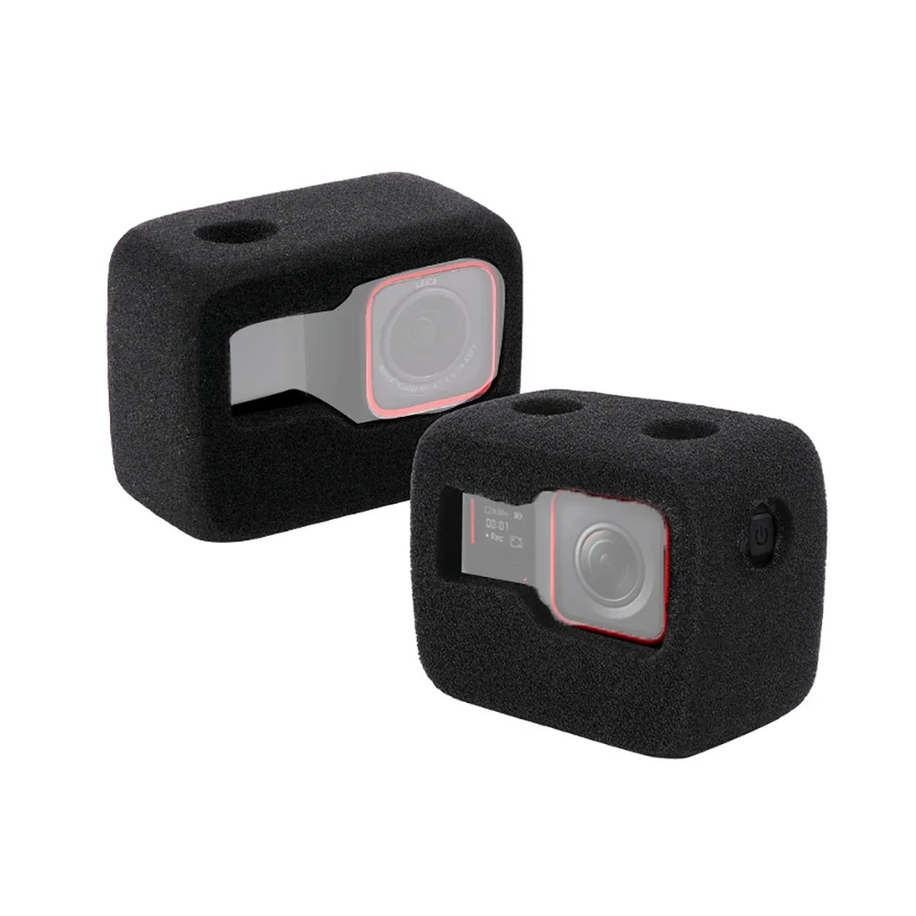 Colour: black color - Sponge Windshield Noise-Reduction Cover Foam For Insta 360 Ace Pro Windproof Housing Case Shell Frame For Insta360 Ace Camera