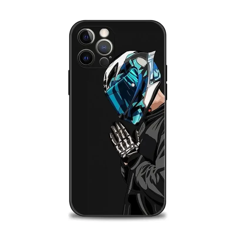 Color: Clear, Material: Cotton - Moto Cross Motorcycle Sports Phone Case For iPhone 16 15 14 13 12 11 Pro Max XS X XR Plus Mini Luxury Black Soft Cover Funda