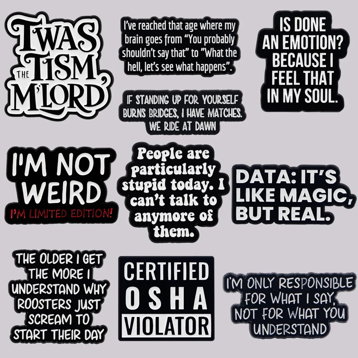 Metal color: Antique Bronze Plated - I'M NOT WEIRD Enamel Pin Funny Quotes Brooch Pines Lapel Pins Quotation Badge Clothing Accessories Fashion Jewelry Unique Gift