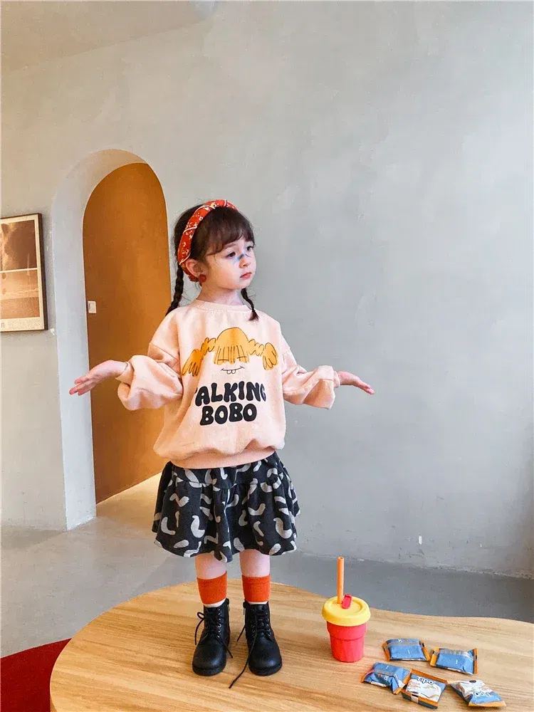 Color: green, Kid Size: 2T - Children's Spring Autumn Hoodie Cartoon Print Unisex Sweatshirt European Style Top for Boys And Girls