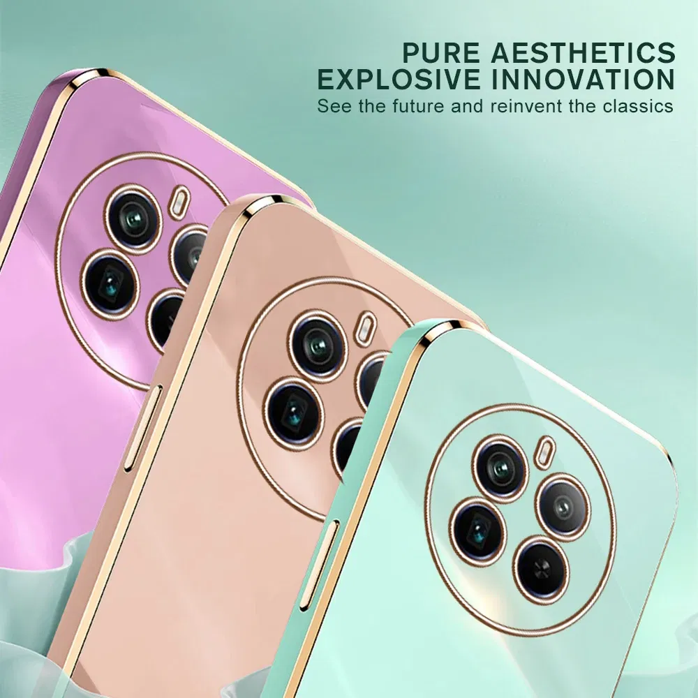 Material: ABS, Color: Pink - Realmi 12 Pro Plus 5G Case New Straight Edge Electroplating TPU Soft Cover For Realme 12 Pro+ 5G Protect Lens Shockproof Coque