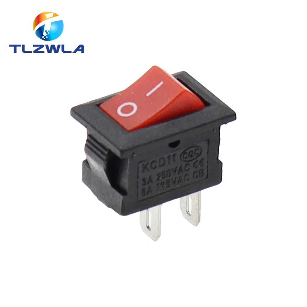 Color: Red, Size: 4XL - 5/10PCS KCD11 Rocker Switch 10*15mm Mini Push Button Switch ON-OFF / ON-OFF-ON 2 Pins / 3 Pins 3A 250VAC / 6A 125VAC 10x15mm