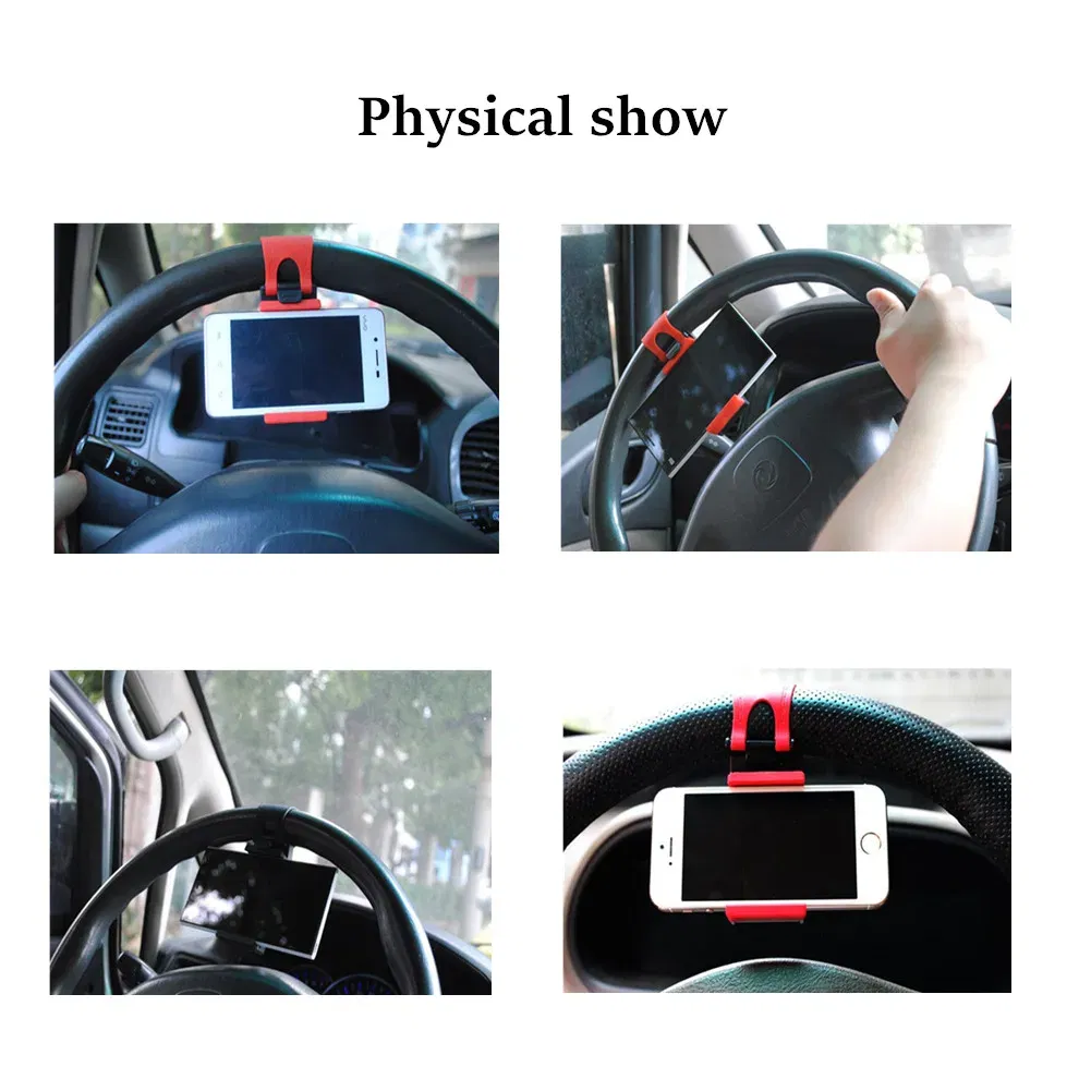 Color: Blue, Ships From: CHINA - Car Steering Wheel Mobile Phone Holder Universal Mount Buckle Phone Holder For Steering Wheel Navigation Car Auto Accessories