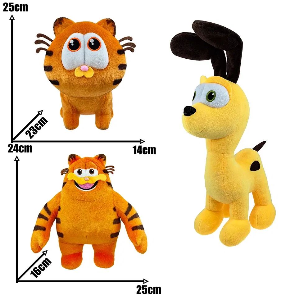 Color: Yellow - New 2024 25cm Garfield Plush Cute Soft Animal Anime Movie Garfield Odie Plush Stuffed Toy Doll Children Adults Fans Gift