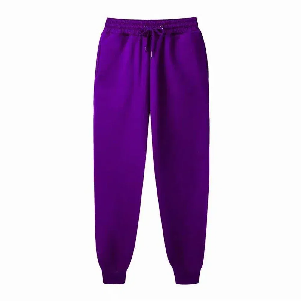 Color: GRAY, Size: XXL - Men's Casual Sweatpants Fleece Sports Pants Unisex Fashion Solid Loose Trousers Streetwear Autumn Winter Jogging Fitness Pants
